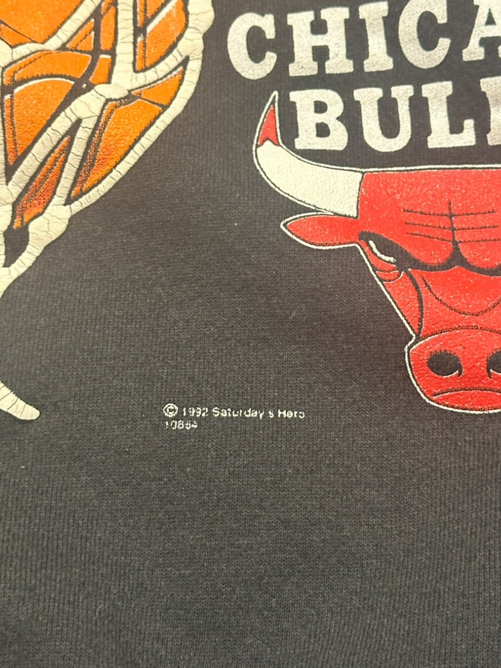 Vintage 90s Black NBA Chicago Bulls Graphic Crewneck Sweatshirt Size Large - Picture 4 of 6